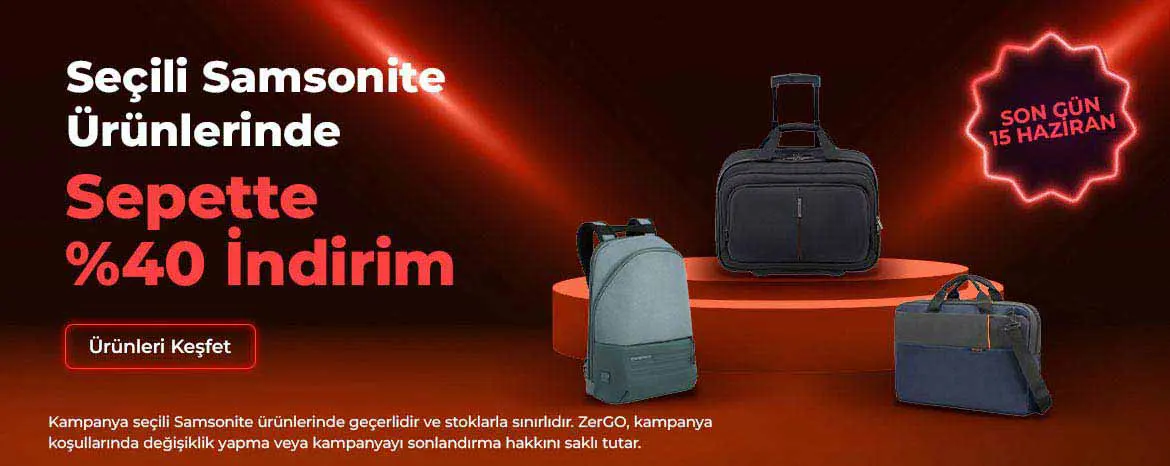 Seçili Samsonite Ürünlerinde %40'a Varan İndirim